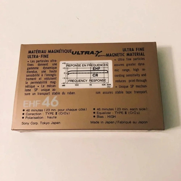 Sony  EHF 46 Blank Audio Cassette Tape Type II Position High Bias Japan Sealed - Picture 6 of 9